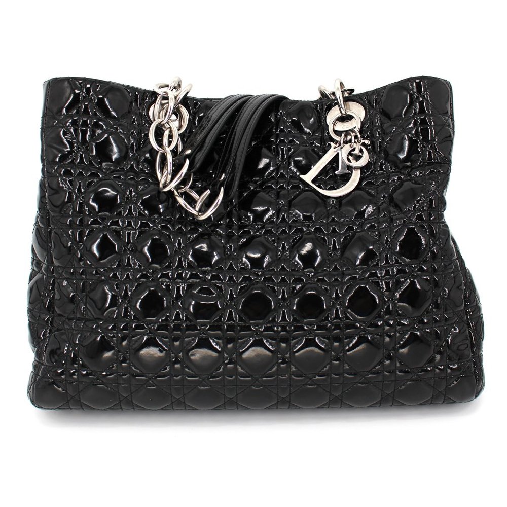 Dior Patent Cannage Dior Soft Shopping Tote Black - Picture 2 of 14